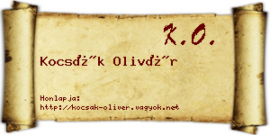 Kocsák Olivér névjegykártya